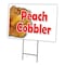 Signmission Peach Cobbler Yard Sign & Stake outdoor plastic coroplast window, C-2436 Peach Cobbler C-2436 Peach Cobbler - alternate 1